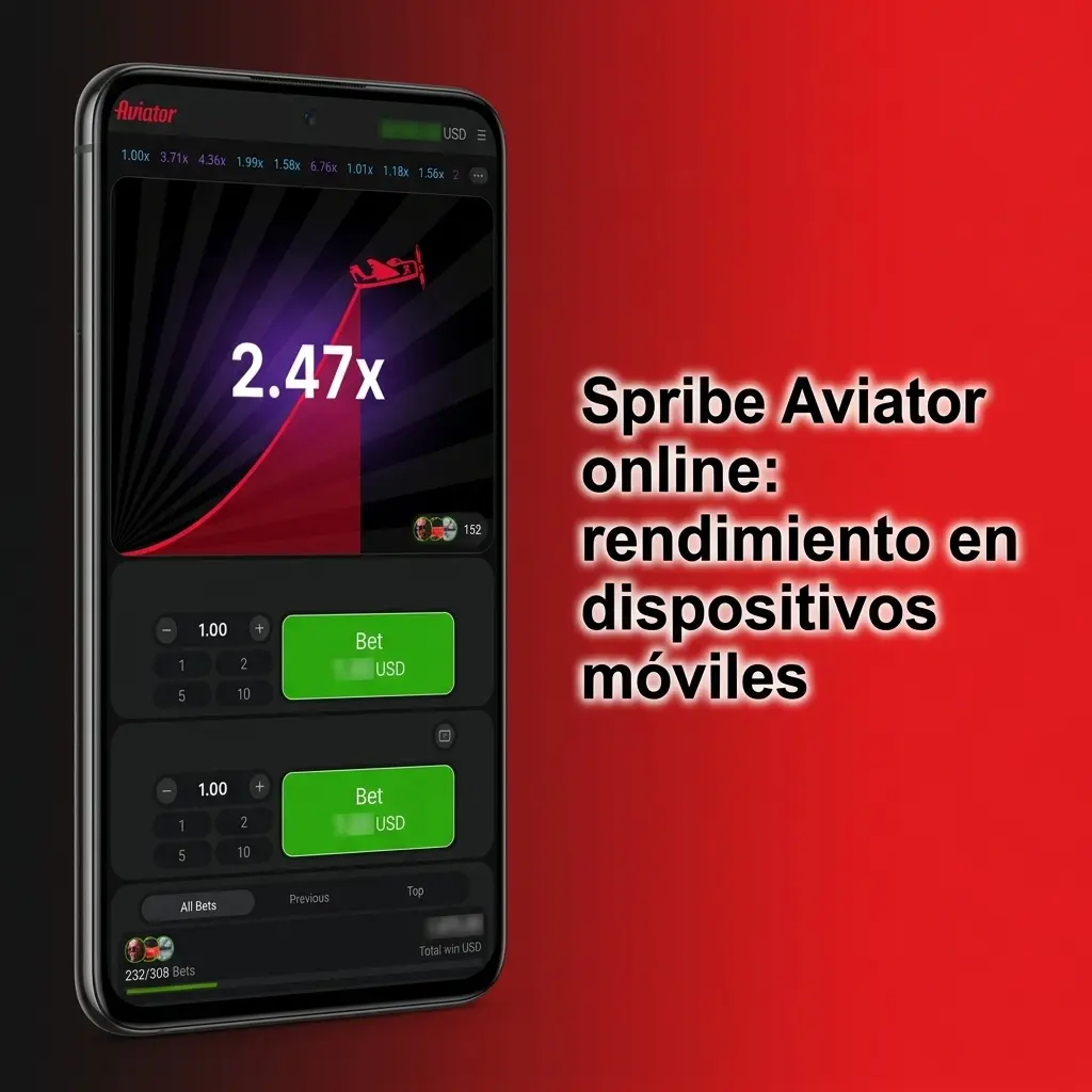 Aviator de Spribe funcionando con fluidez en un teléfono móvil